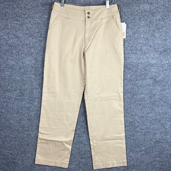 NWT Liz Claiborne Audra Classic Straight Leg Pants W/Buckle Size 12‎ - Picture 1 of 9